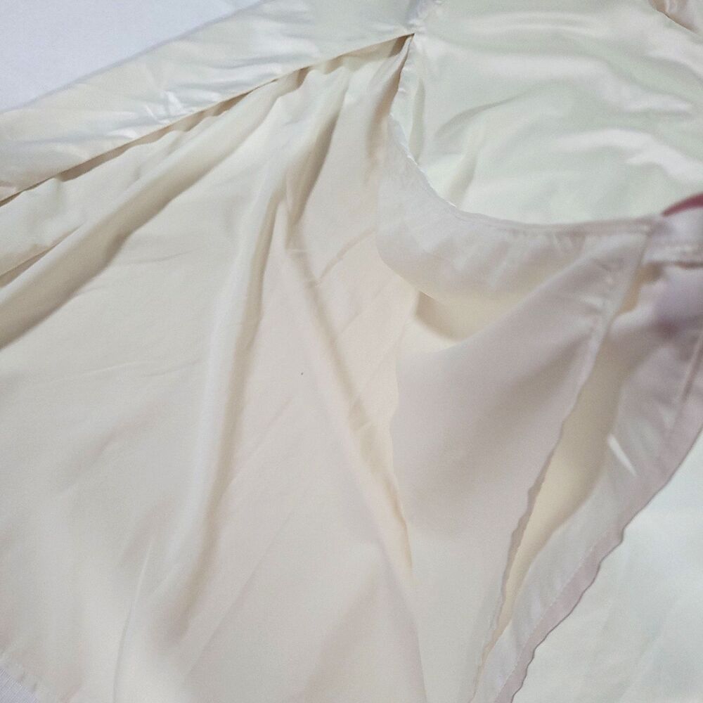 Satin Slinky Drape Slip Maxi Dress 3X Cream Finesse Leg Slit Bride honeymoon - Picture 8 of 12